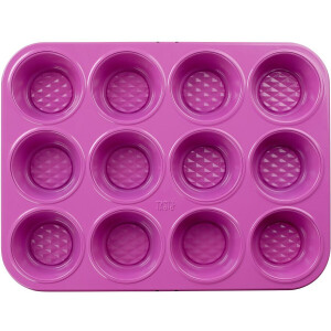 Tasty 12er Muffinform, Pinke Backform mit Diamantstruktur für Muffins & Cupcakes, Rose