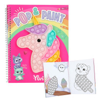 Depesche 13755 Ylvi Pop & Paint - Malbuch mit Buntem Einhorn Plopper-Spielzeug und 36 Ausmalbildern zum Gestalten und Verzieren