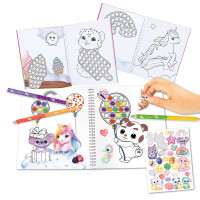 Depesche 13755 Ylvi Pop & Paint - Malbuch mit Buntem Einhorn Plopper-Spielzeug und 36 Ausmalbildern zum Gestalten und Verzieren