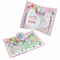 Depesche 13741 Ylvi Unicorn Fun - Malbuch mit 24 figürlich gestanzten Seiten zum Gestalten von Einhorn Motiven, inkl. 3 Stickerbogen
