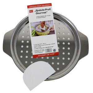 vom Pullach Hof Spätzlesieb Edelstahl mit Schaber, Anleitung und 11 tollen Rezepten