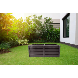KHW | Hochbeet Demeter XL | 158×82×61 cm Garten Hochbeet | 672L Pflanzvolumen | 100% recycelter Kunststoff | wetterfest & UV-beständig | werkzeuglose Steckmontage | Anthrazit | Made in Germany