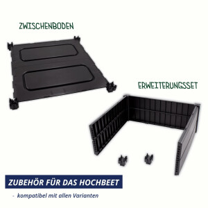 KHW Hochbeet Demeter L | 158×82×31 cm Garten Hochbeet | 336L Pflanzvolumen | 100% recycelter Kunststoff | wetterfest & UV-beständig | werkzeuglose Steckmontage | Anthrazit | Made in Germany