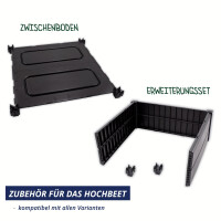 KHW Hochbeet Demeter L | 158×82×31 cm Garten Hochbeet | 336L Pflanzvolumen | 100% recycelter Kunststoff | wetterfest & UV-beständig | werkzeuglose Steckmontage | Anthrazit | Made in Germany