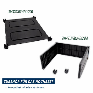 KHW Hochbeet Demeter XXL | 158×82×92 cm Garten Hochbeet | 1008L Pflanzvolumen | 100% recycelter Kunststoff | wetterfest & UV-beständig | werkzeuglose Steckmontage | Anthrazit | Made in Germany