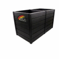 KHW Hochbeet Demeter XXL | 158×82×92 cm Garten Hochbeet | 1008L Pflanzvolumen | 100% recycelter Kunststoff | wetterfest & UV-beständig | werkzeuglose Steckmontage | Anthrazit | Made in Germany
