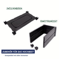 KHW Hochbeet Demeter M Schmal | 82×44×61 cm Garten Hochbeet | 196L Pflanzvolumen | 100% recycelter Kunststoff | wetterfest & UV-beständig | werkzeuglose Steckmontage | Anthrazit | Made in Germany