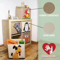LIFENEY Aufbewahrungsbox mit Igel Motiv I Spielzeugbox mit Tiermotiv passend für Würfelregale I Ordnungsbox für das Kinderzimmer I Aufbewahrungskorb Kinder