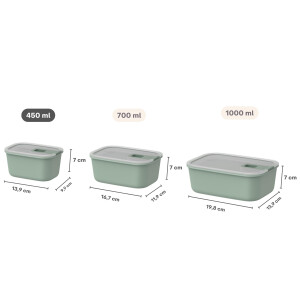 Mepal - Frischhaltdosen EasyClip - Schüssel mit Deckel & Schiebeverschluss - Geeignet für Mikrowelle, Dampfgarer, Kühl- und Gefrierschrank - Luftdicht & auslaufsicher - 450 ml - Nordic white