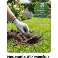 Neustanlo Wühlmausfalle | 2 Stück | robuste Metallfalle gegen Wühlmäuse | einfache Handhabung | wiederverwendbar | effektive Schadnagerbekämpfung im Garten