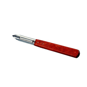 Neustanlo | 1er Pack Kartoffelschäler Eye | Kartoffelschälmesser Sparschäler aus Edelstahl | 2-schneidig | Holzgriff | ideal zum Schälen von Obst & Gemüse