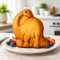 NEUSTANLO Backform Langhals | Dino Motiv Backform für Kuchen, Kekse & Desserts | antihaftfreundlich entformbar | ideal für Kindergeburtstag, Backspaß & Motto-Partys
