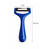 Neustanlo Sparschäler Blau | ergonomischer Gemüseschäler in Y-Form | präzises Schälen von Obst & Gemüse | handlich leicht | Küchenhelfer für Kartoffeln Karotten Gurken