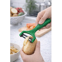 Neustanlo Sparschäler Grün | ergonomischer Gemüseschäler in Y-Form | präzises Schälen von Obst & Gemüse | handlich leicht | Küchenhelfer für Kartoffeln Karotten Gurken