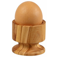 KESPER Eierbecher aus Olivenholz | Ø 5,5 cm x H 5 cm | natürlicher Eierhalter für Frühstücksei | robust & langlebig | dekorativer Holz Eierbecher für Frühstückstisch