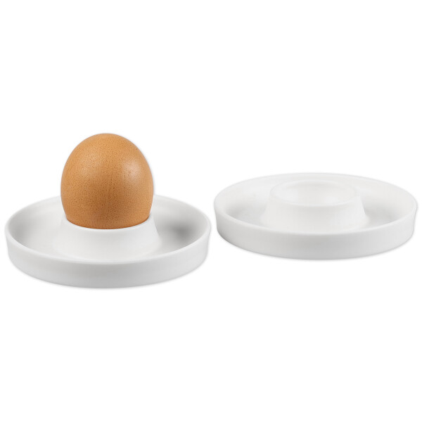 Kesper | Eierbecher, 2er Pack, Material: ø 10 x H 2 cm, Melamin, Maße: cm, Farbe: Weiß | Der ideale Frühstücksbegleiter