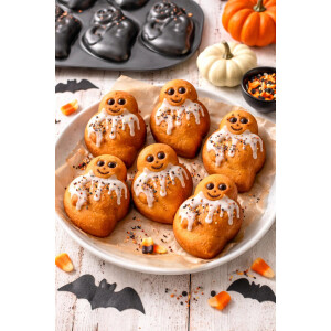 NEUSTANLO Backform Geist 6-Fach | Geisterform für Kuchen Muffins Desserts & Eis | ideal für Halloween Backzubehör | detailreiche Form | vielseitig für süße Kreationen