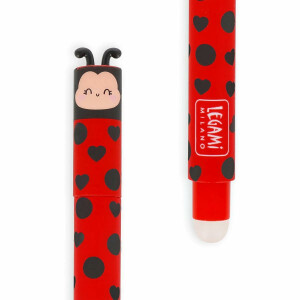 LEGAMI - Set aus 7 radierbaren Gelstiften mit wärmeempfindlicher Tinte, in verschiedenen Farben Marienkäfer, Lama, Bunny, Hai, Giraffe, Monster und Teddy 0,7 mm Spitze