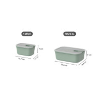 Mepal - Frischhaltdosen set 3-teilig EasyClip - Schüssel mit Deckel und Schiebeverschluss - Geeignet für Mikrowelle, Dampfgarer, Kühl- und Gefrierschrank - Luftdicht - 2x 450 + 1000 ml - Nordic black