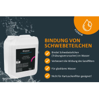 STEINBACH Poolpflege Flockung flüssig - 0754322PD00 - 22 kg - Gegen Trübungen im Pool - Für Sandfilteranlagen - Verbessert Filterleistung - Nicht für Kartuschenfilter geeignet