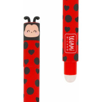 LEGAMI - Set mit 2 Gel-Radierstiften, Motive Ladybug und Biene, Kugel am Ende zum Entfernen der Tinte, Schwarz, und Rot, Temperaturempfindlich, Spitzendurchmesser 0,7 mm (Summer Vibes)