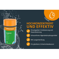 Steinbach Poolpflege Algezid flüssig - 0753501TV08-8X 1l - Schaumfrei & hochkonzentriert - Verhindert Algenwachstum & entfernt Trübstoffe - Für klares Wasser mit Langzeitwirkung