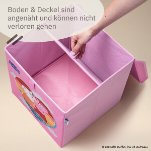 LIFENEY meets Peppa Wutz Aufbewahrungsbox mit Deckel für Kinder - Box mit Peppa Pig Motiv zur Aufbewahrung von Spielzeug - 33 x 33 x 33 cm passend für klassische Würfelregale