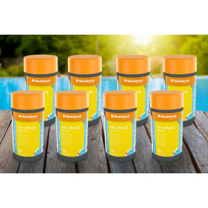 Steinbach Poolpflege pH-Plus Granulat - 0753201TV08-8X 1kg - Zur pH-Wert-Erhöhung im Pool - Gut löslich & staubreduziert - Für stabile Wasserwerte & bessere Desinfektionswirkung