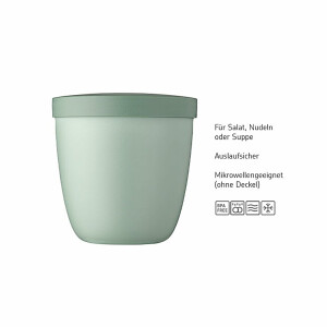 Mepal - Snackpot Ellipse - Praktischer Behälter zum Aufbewahren und Transportieren von Lebensmitteln - Gefriergeeignet - Spülmaschinenfest - 500 ml - Cool grey