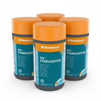 Steinbach Poolpflege pH-Stabilisator - 0753401TV00-4x1kg - Erhöht die Alkalinität (TA) - Stabilisiert den pH-Wert - Gut löslich - Ideal für Whirlpools & weiches Wasser