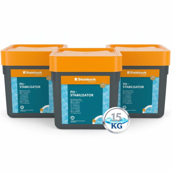 Steinbach Poolpflege pH-Stabilisator - 0753401TV00 - 15 kg - Erhöht die Alkalinität (TA) - Stabilisiert den pH-Wert - Gut löslich - Ideal für Whirlpools & weiches Wasser
