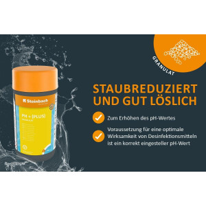 Steinbach Poolpflege Set 3-teilig | pH-Plus 1kg + pH-Minus 1,5kg + pH-Stabilisator 1kg | Regulierung & Stabilisierung des Poolwassers | für klare Wasserwerte & optimale Desinfektion