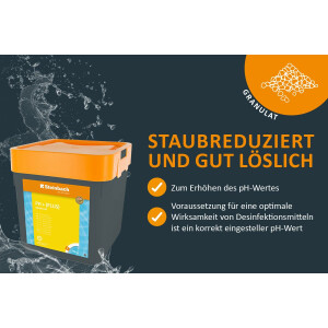 Steinbach Poolpflege pH + (Plus) Granulat, 5 kg, Einstellung des pH-Werts, 0753205TD00