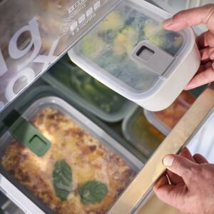 Mepal - Frischhaltdosen EasyClip - Schüssel mit Deckel und Schiebeverschluss - Geeignet für Mikrowelle, Dampfgarer, Kühl- und Gefrierschrank - Luftdicht und auslaufsicher - 2,25 l - Nordic sage