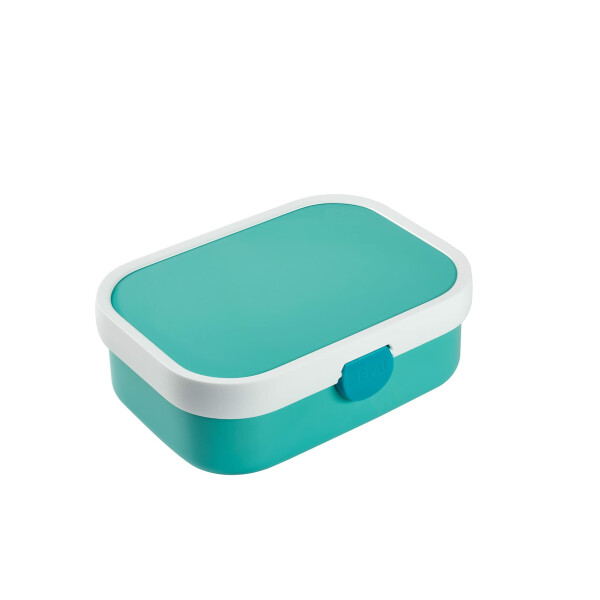 Mepal - Brotdose Kinder Campus - Bento Box Kinder - Brotdose Kinder mit Fächern & Gabel - Meal Prep Box mit Clip-Verschluss - BPA-frei & Spülmaschinenfest - 750 ml - Turquoise