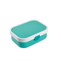 Mepal - Brotdose Kinder Campus - Bento Box Kinder - Brotdose Kinder mit Fächern & Gabel - Meal Prep Box mit Clip-Verschluss - BPA-frei & Spülmaschinenfest - 750 ml - Turquoise