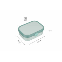 Mepal - Brotdose Kinder Campus - Bento Box Kinder - Brotdose Kinder mit Fächern & Gabel - Meal Prep Box mit Clip-Verschluss - BPA-frei & Spülmaschinenfest - 750 ml - Turquoise