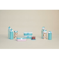 Mepal - Brotdose Kinder Campus - Bento Box Kinder - Brotdose Kinder mit Fächern & Gabel - Meal Prep Box mit Clip-Verschluss - BPA-frei & Spülmaschinenfest - 750 ml - Turquoise