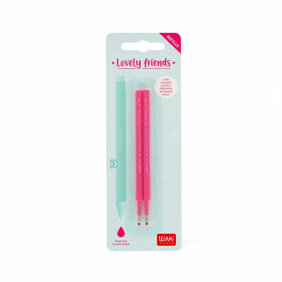 Legami Nachfüllpackung für Gel-Stifte, Rosa, 2 St&