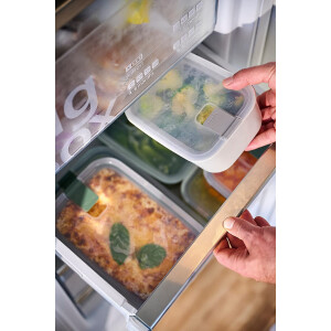 Mepal – Frischhaltedose EasyClip – Schüssel mit Deckel & Klickverschluss – Geeignet für Mikrowelle, Dampfgarer, Kühl- und Gefrierschrank – Luftdicht & auslaufsicher – 1500 ml – Nordic white