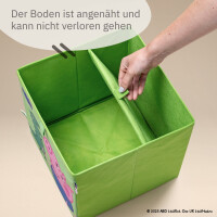 LIFENEY meets Peppa Wutz Aufbewahrungsbox für Kinder - Box mit George & Dino Motiv zur Aufbewahrung von Spielzeug - 30 x 30 x 30 cm passend für klassische Würfelregale