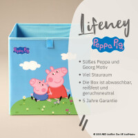 LIFENEY meets Peppa Wutz Aufbewahrungsbox für Kinder - Box mit Peppa Pig Motiv zur Aufbewahrung von Spielzeug - 30 x 30 x 30 cm passend für klassische Würfelregale