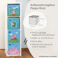 LIFENEY meets Peppa Wutz Aufbewahrungsbox für Kinder - Box mit Peppa Pig Motiv zur Aufbewahrung von Spielzeug - 30 x 30 x 30 cm passend für klassische Würfelregale