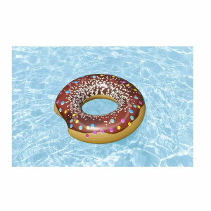 Bestway Schwimmring Donut Ø 94 x 24 cm | Braun | aufblasbarer Poolring aus PVC | bis 100 kg belastbar | Sommer Pool Float | inkl Reparaturflicken