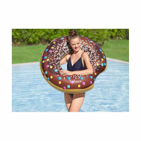 Bestway Schwimmring Donut Ø 94 x 24 cm | Braun | aufblasbarer Poolring aus PVC | bis 100 kg belastbar | Sommer Pool Float | inkl Reparaturflicken