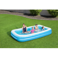 Bestway 1026034XXX20 54150 Family Pool, Planschbecken für Kinder, aufblasbar, blau, 305x183x46 cm, Color