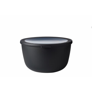Mepal - Multi Bowl Cirqula Round - Vorratsdose mit Deckel - Geeignet als Luftdichte Aufbewahrungsbox für den Kühlschrank, Mikrowellengeschirr & als Frischhaltedosen - 3000 ml - Nordic Black