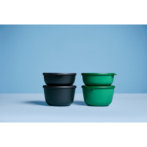 Mepal - Multi Bowl Cirqula Round - Vorratsdose mit Deckel - Geeignet als Luftdichte Aufbewahrungsbox für den Kühlschrank, Mikrowellengeschirr & als Frischhaltedosen - 3000 ml - Nordic Black