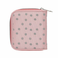 Depesche 14013 TOPModel Dots - Portemonnaie in Rosa, mit Model Motiv, Punkte Muster und Glitzer, Geldbörse mit Druckknopf-Verschluss