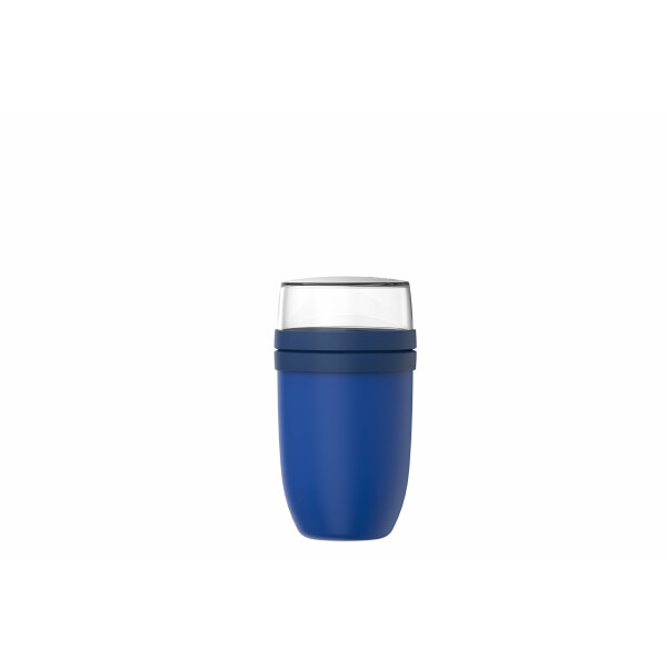 Mepal - Müslibecher xl Ellipse - Müslibecher To Go - Joghurtbecher To Go - Unterteilung für Joghurt & Müsli - Geeignet für Gefrierschrank, Mikrowelle & Spülmaschine - 750 + 300 ml - Vivid blue